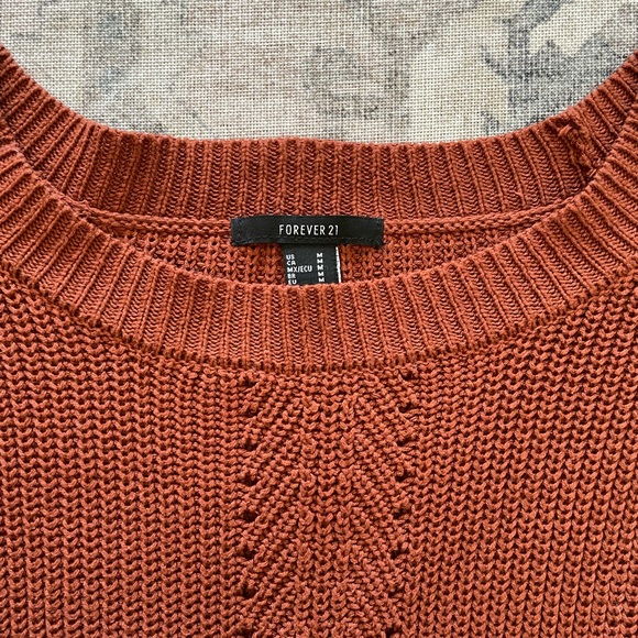 Forever 21 Rust Knit Sweater Medium - Picture 4 of 5